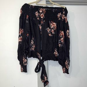 Floral Strapless Long Sleeve